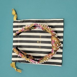 Lele Sadoughi Pearl Headband with Flower Print